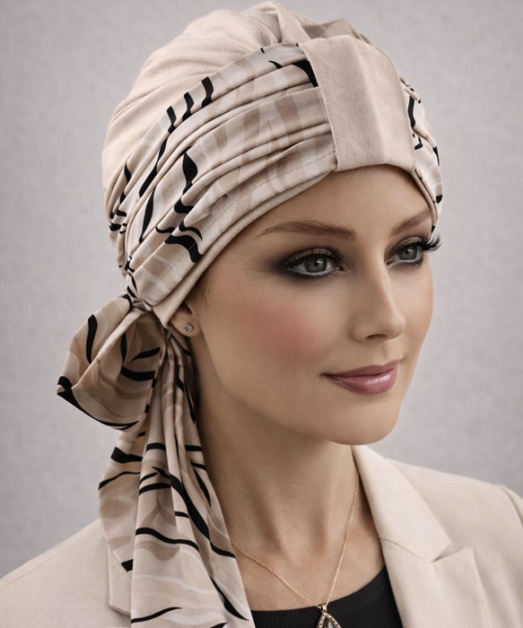 Turban Wiola z szarfą s-126 jasny