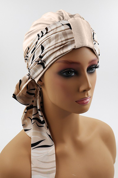 Turban Wiola z szarfą s-126 jasny - obrazek 2