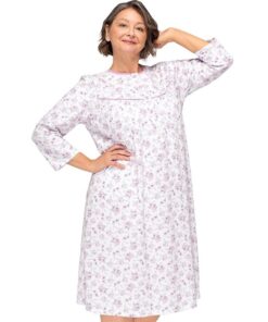 Koszula nocna Martel Bogna II 204 guziki kwiatki różowe