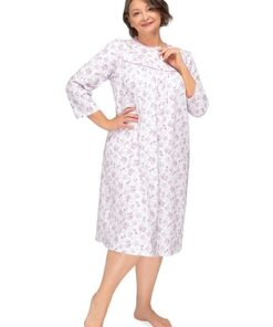 Alternative view of Koszula nocna Martel Bogna II 204 guziki kwiatki różowe