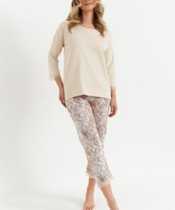 Alternative view of Piżama damska bawełniana Cana 486 wanilia 3/4 koronka