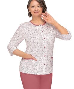 Piżama damska do Szpitala rozpinana Kasia II 266 Martel 3/4 bordo