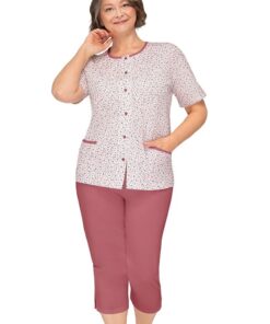 Piżama damska do Szpitala rozpinana Kasia I 265 Martel bordowa