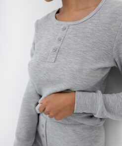 Alternative view of Piżama damska Sensis Brittany struktura wafla krótka szara