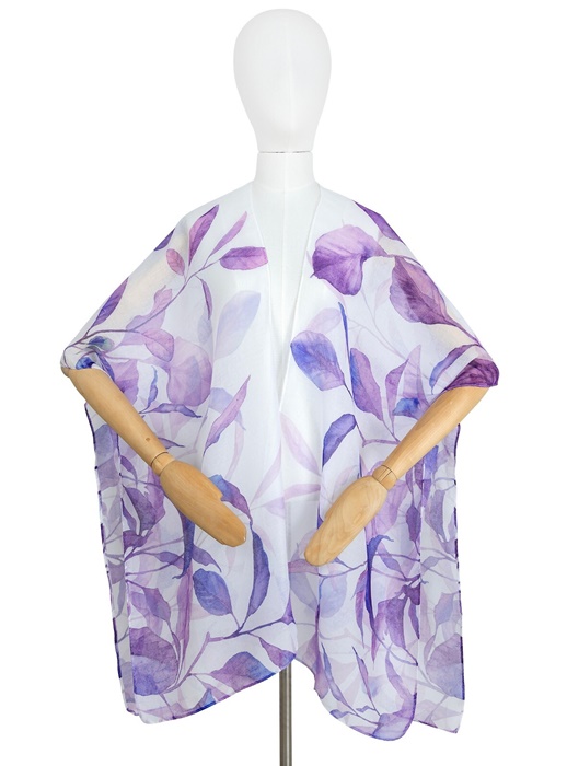 Cienkie Pareo tunika plażowa Art of Polo Sorso wiskoza listki fiolet - obrazek 6