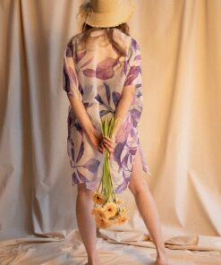 Alternative view of Cienkie Pareo tunika plażowa Art of Polo Sorso wiskoza listki fiolet