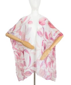 Pareo tunika plażowa Art of Polo Sorso wiskoza listki róż