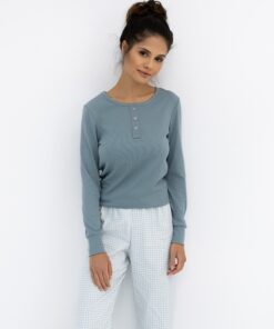 Piżama damska Sensis Janelle Premium długi rękaw morska