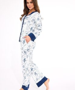 Alternative view of Piżama damska 514/443 Amber rozpinana elegancka granat ecru