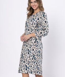 Koszula nocna Witalia 1665 M-max cętki granatowo beżowa