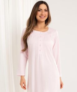 Alternative view of Koszula nocna Regina 016 długi rękaw Rozpinana jasny róż