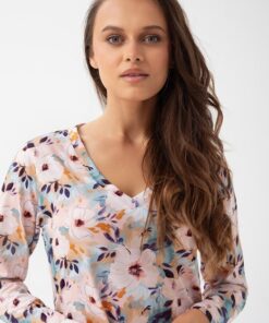 Alternative view of Koszula nocna Luna 288 z długim rękawem pudrowy róż mięta