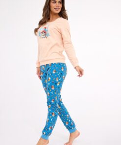 Alternative view of Piżama damska 467/426 Paris długi rękaw niebieski i brzoskwinia