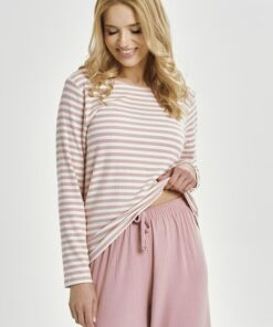 Piżama damska Taro Alessandra 3428 różowa w prążek