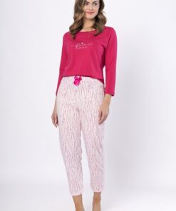 Alternative view of Piżama damska Ula 1620 Bawełniana M-max ecru rubinowa