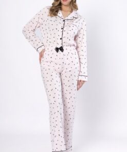 Alternative view of Piżama damska Alka 1618 M-max długa bawełna rozpinana róż