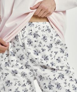 Alternative view of Piżama damska Taro Ella 3450 7/8 długości bawełna różowo biała