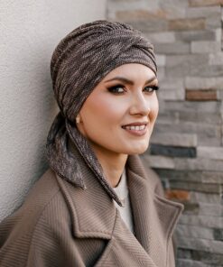 Ciepła wełniana chusta Milena beżowy melanż