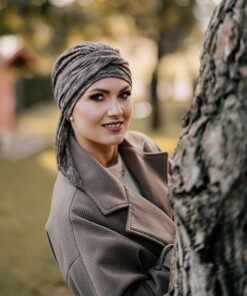 Alternative view of Ciepła wełniana chusta Milena beżowy melanż