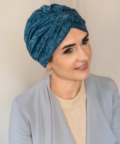 Alternative view of Wełniany turban Roksana niebieski melanż