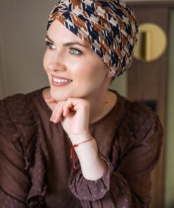 Alternative view of Wełniany turban Roksana ecru beż mix