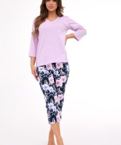 Alternative view of Piżama damska Cornette 389/463 Natalie 2 długość 7/8 fioletowa