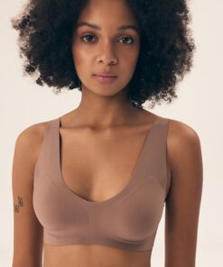 Biustonosz BEZ fiszbin BEZszwowy Miękki Henderson kawa