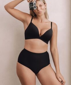 Alternative view of Biustonosz BEZ fiszbin Mefemi Miękki efekt Push Up czarny