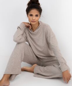 elegacka cieplejsza piżama damska sensis kawa