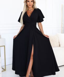 czarna długa suknia maxi wieczorowa balowa