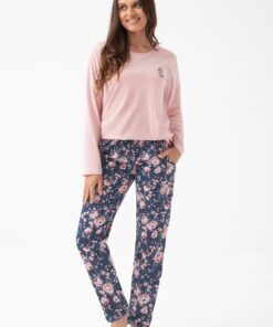 Alternative view of Piżama damska Luna 318 z Długim rękawem róż granat w róże