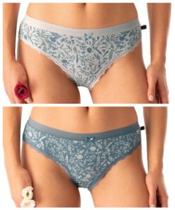 Figi damskie majtki Key pakiet 2 szt. Mini bikini szałwia mięta