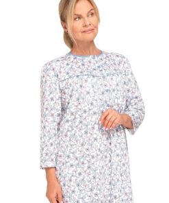 Koszula nocna Martel Bogna II 204 guziki niebiesko różowy wzór