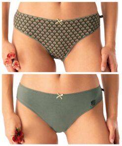Figi damskie majtki Key pakiet 2 szt. Mini bikini zielone