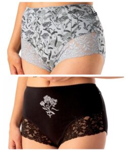 zestaw majtek 2 pak eleganckie wysokie zabudowane majtki damskie bawełniane key