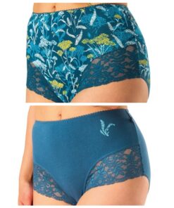 majtki damskie wysokie maxi 2 pak lazur