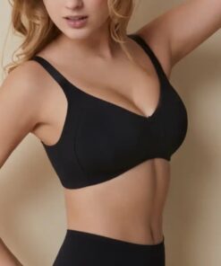 Biustonosz Soft BEZ fiszbin Selene wygodny Miękki czarny