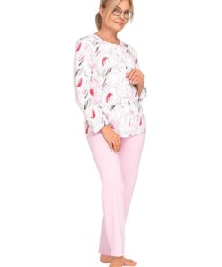 Alternative view of Piżama damska długa Maria III 202 Rozpinana maziaje róż