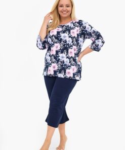 granatowa piżama damska duża