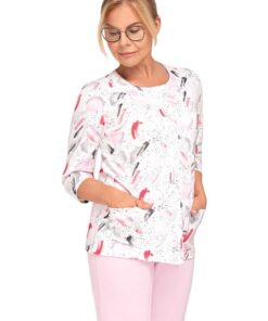 Piżama damska 3/4 Martel Maria II 201 rozpinana maziaje róż