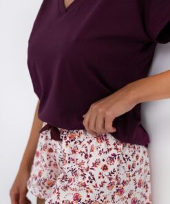 Alternative view of Piżama damska Sensis Marisol krótkie spodenki burgundowa