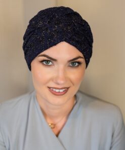 Wełniany turban Roksana ciemny granat