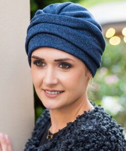 ciepły turban niebieski