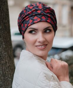 elegancki cieplejszy turban po chemioterapii