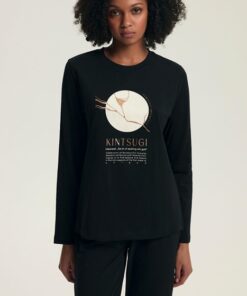 Alternative view of Piżama damska Henderson 43727 Dairoku długi rękaw czarna