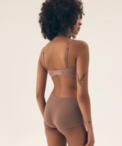 Alternative view of Biustonosz BEZ fiszbin typu Top z zapięciem z tyłu na haftki kawa