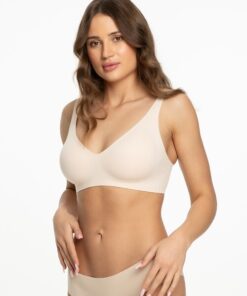 Biustonosz BEZ fiszbin Julimex Miękki Basic beżowy