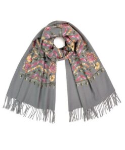 Szal damski Art of Polo Fiona z dodatkiem wełny szary