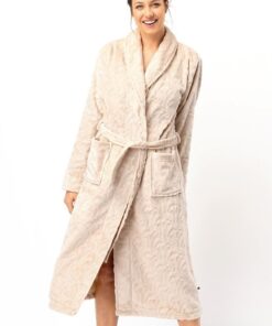 Alternative view of Szlafrok damski KEY LGL 605 B25 Długi miękki beżowy