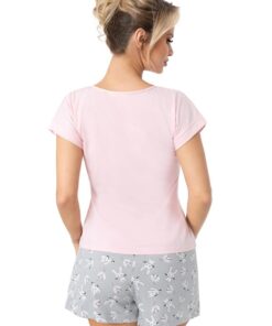 Alternative view of Piżama damska Donna Bunny Short krótkie spodenki różowo szara